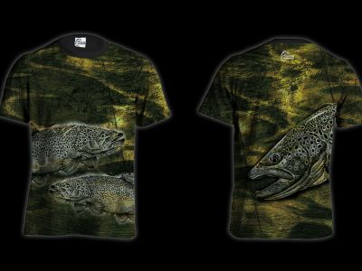 KOSZULKA TSHIRT BROWN TROUT (olive)