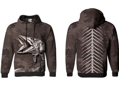 BLUZA Z KAPTUREM PIKE BONES (coffee)