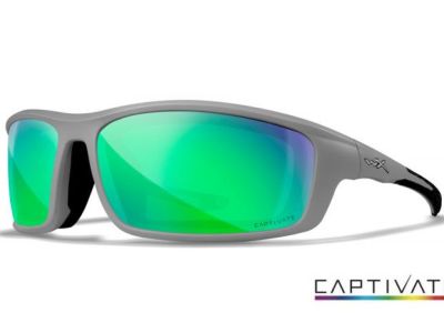 GRID Captivate Polarized Green Mirror Matte Cool Grey Frame